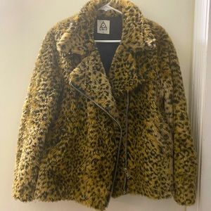 Unif leopard faux fur jacket